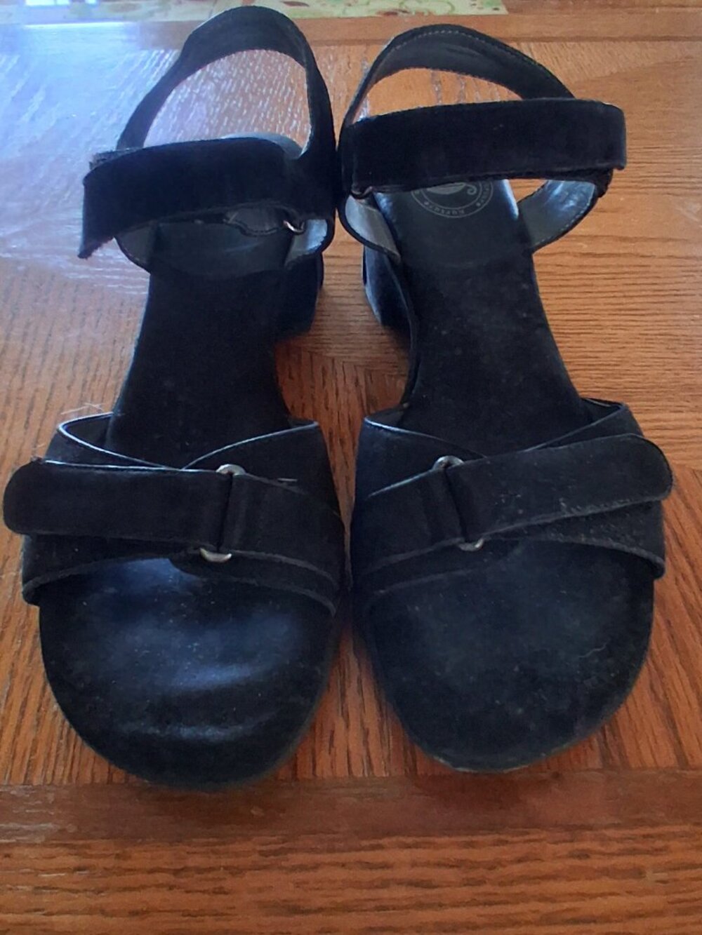 Ladies Sandals Nurture Black Size 7 Medium Open Toe with 2 inch Heel